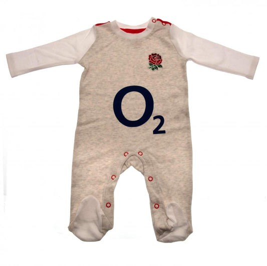 This long sleeved baby sleepsuit features the famous England RFU rose