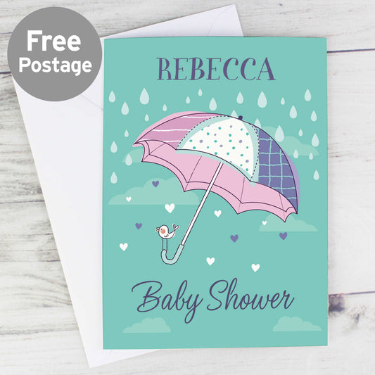 Personalised Umbrella Baby Shower Card By Sweetlea Gifts