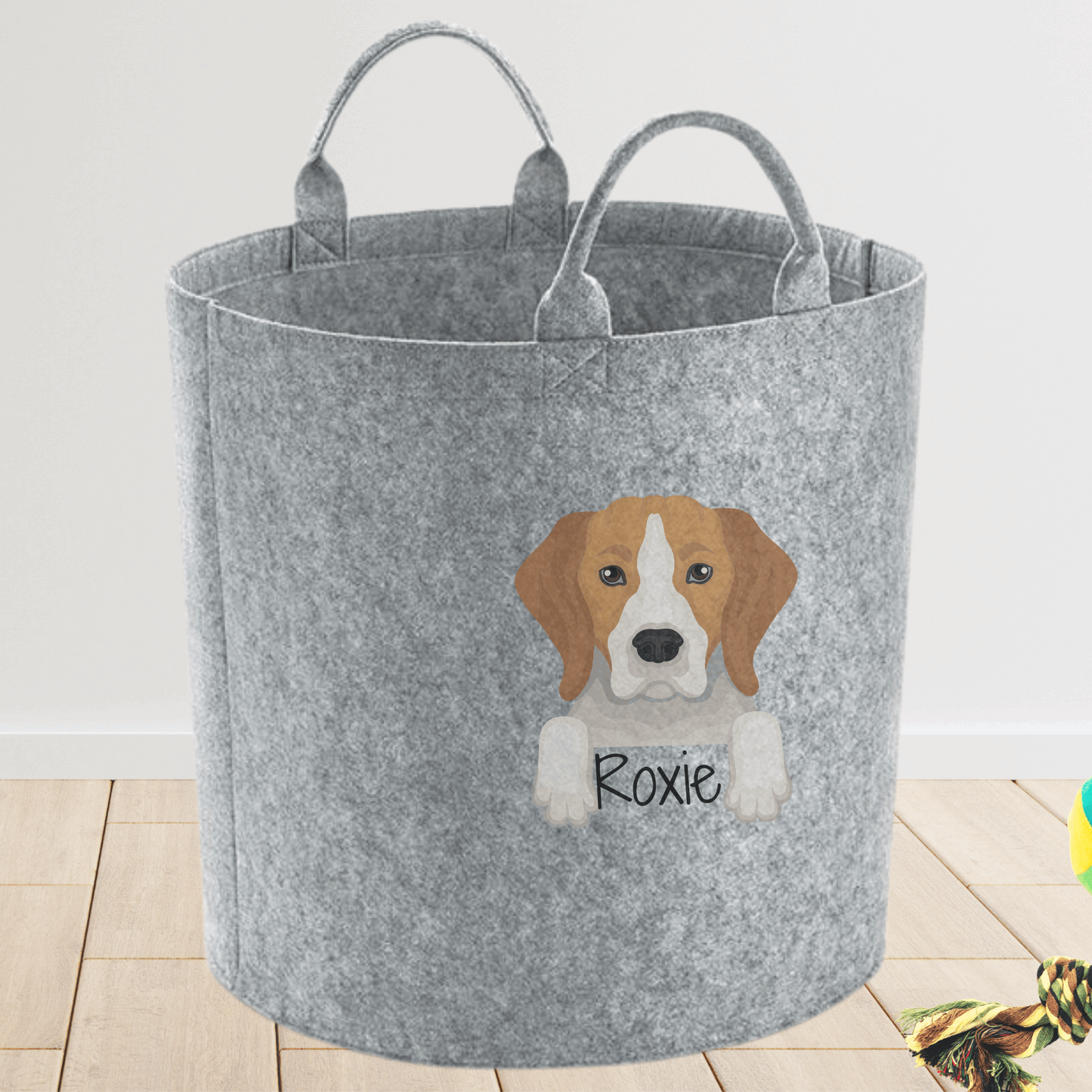 Personalised Beagle dog toy storage bag