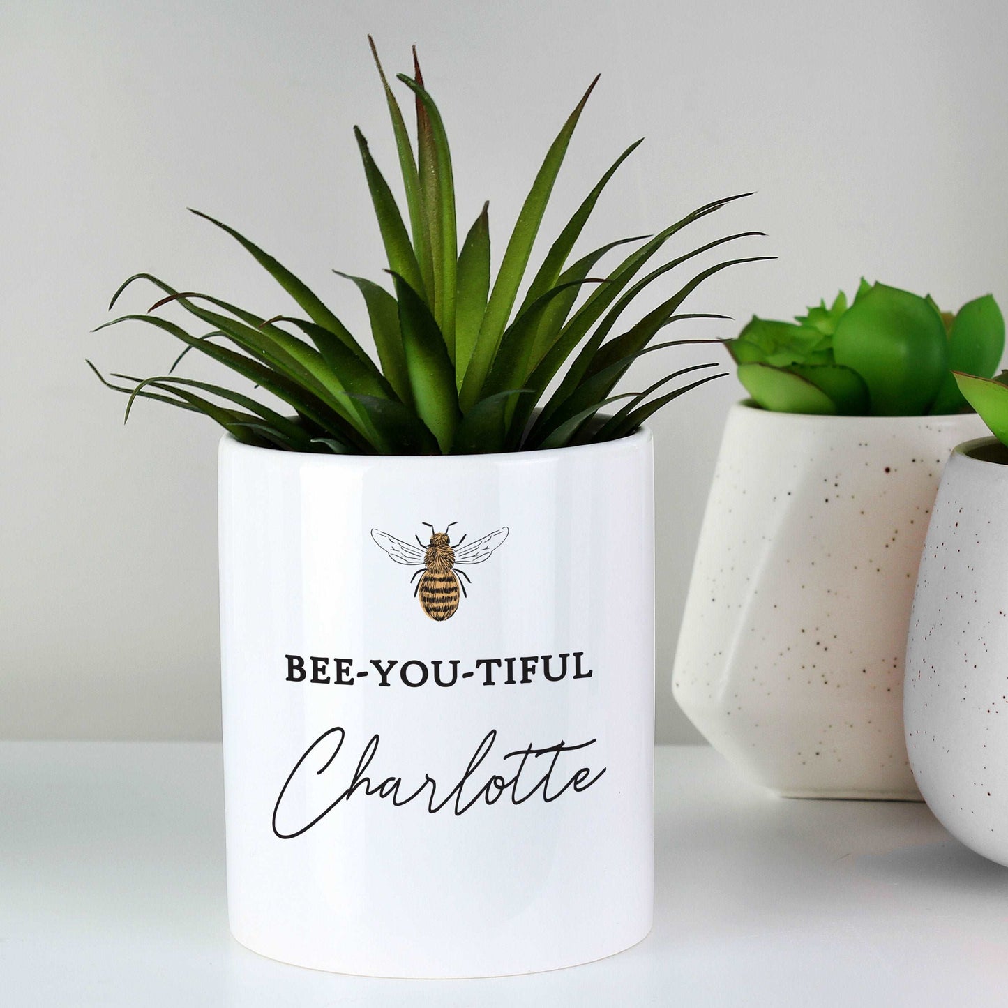 Bee-you-tiful makeup brush personalised ceramic storage pot-Personalised Gift By Sweetlea Gifts