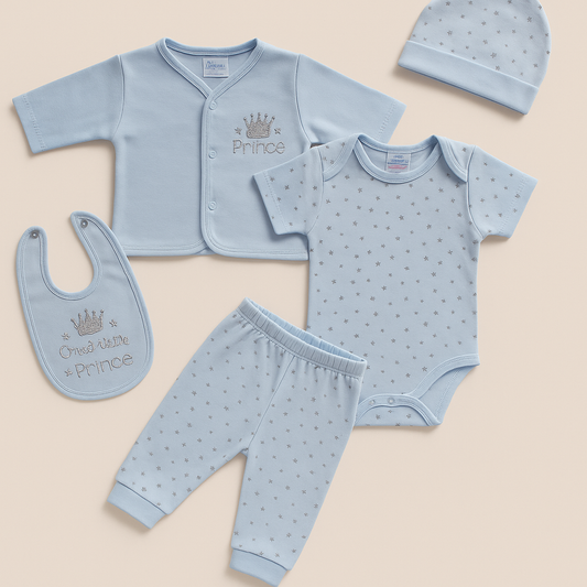 Blue prince baby boy clothing set