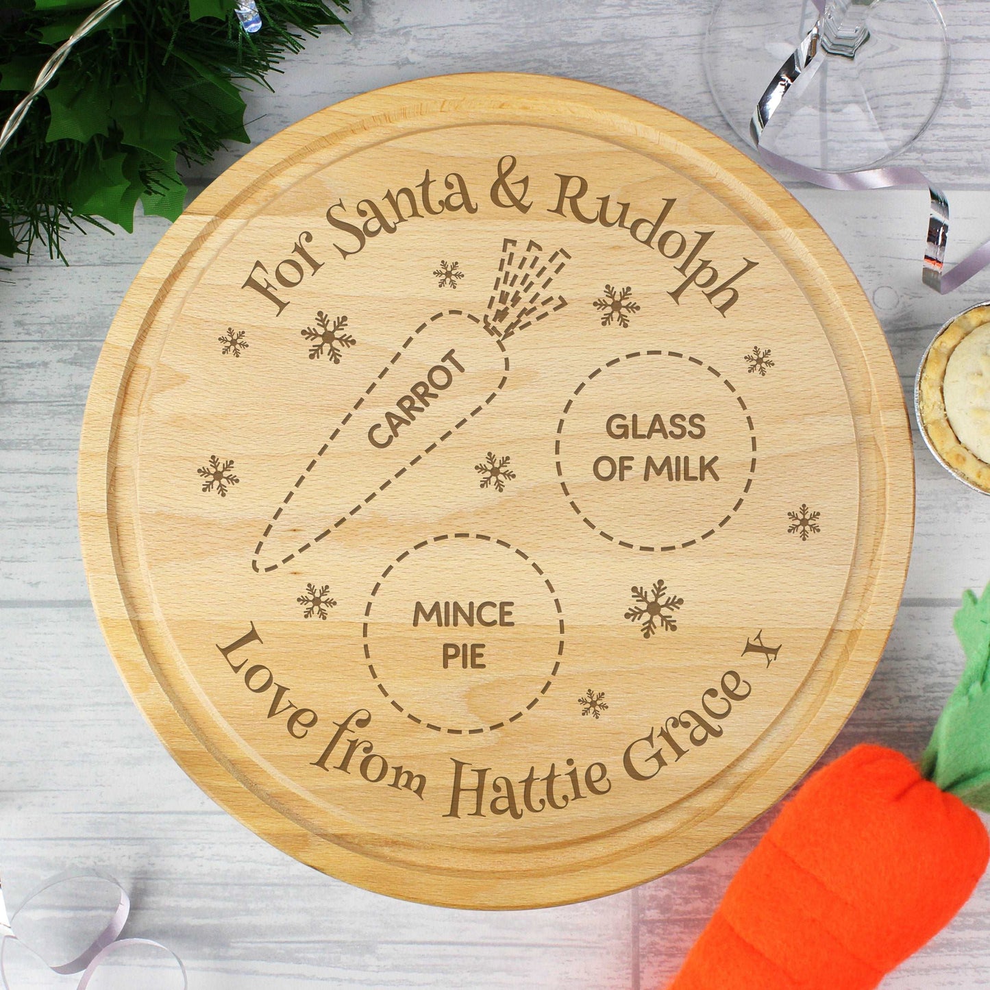 Christmas Eve Treats Board-Personalised Gift By Sweetlea Gifts