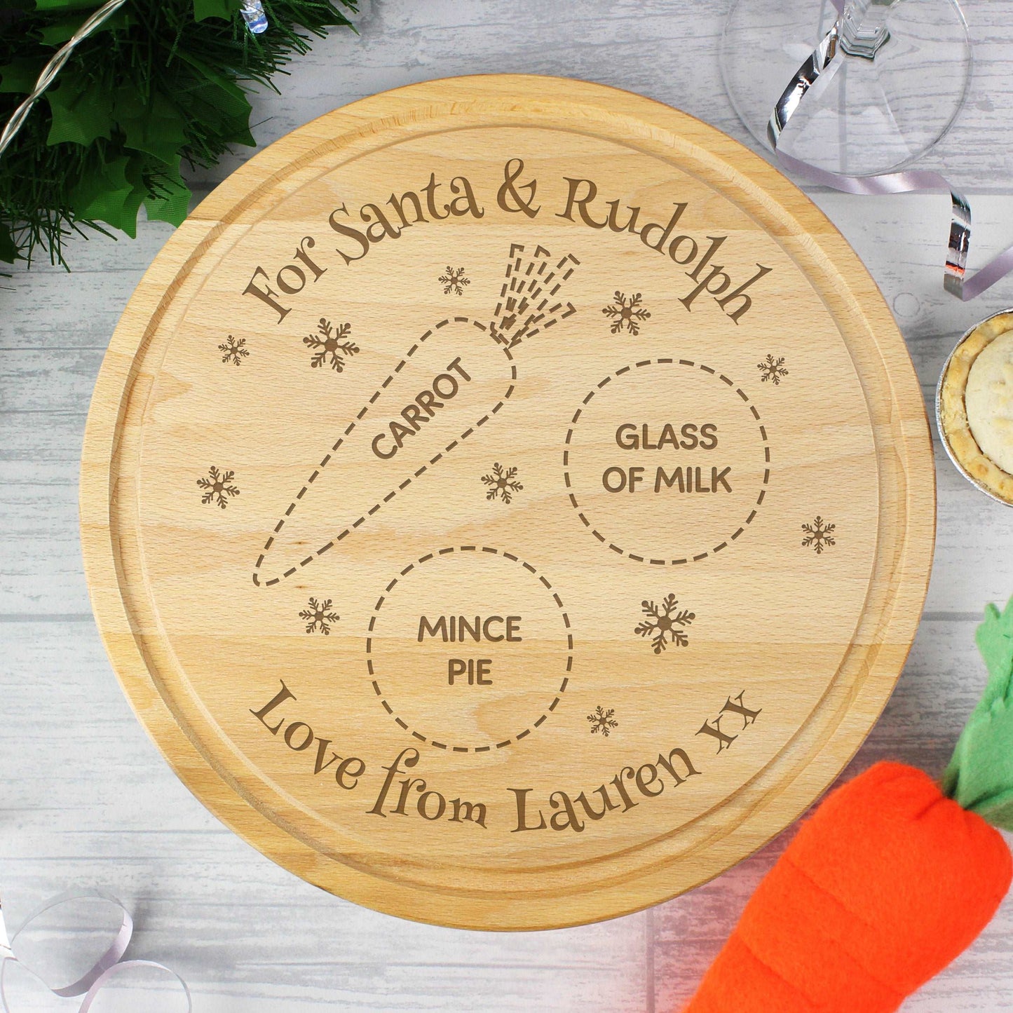 Christmas Eve Treats Board-Personalised Gift By Sweetlea Gifts