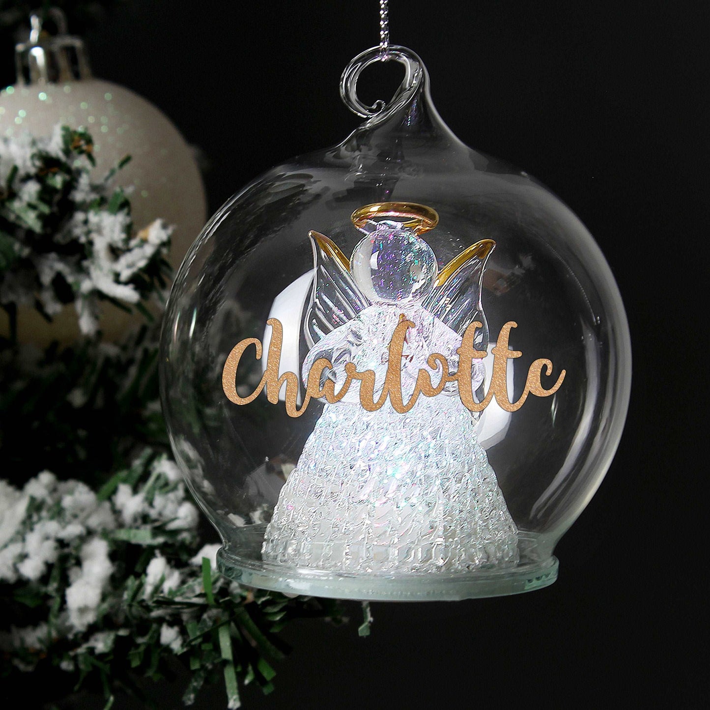 Christmas LED Angel Bauble-Personalised Gift By Sweetlea Gifts
