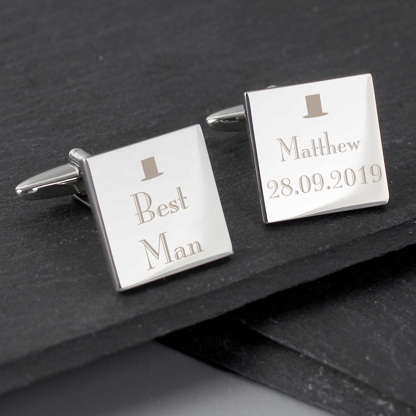 Decorative Wedding Best Man Square Cufflinks personalised