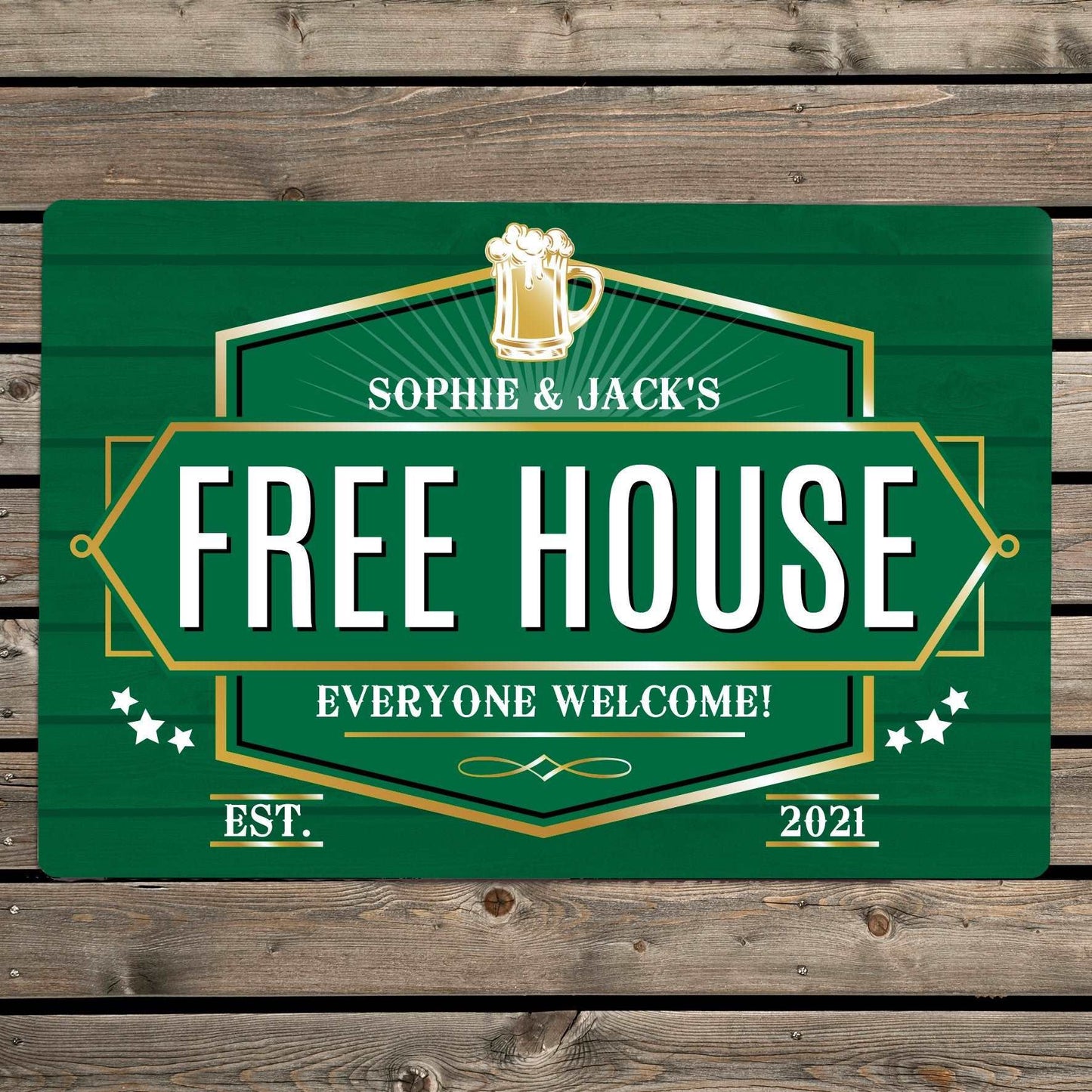 Green Personalised Free House Summer House Home Bar Sign By Sweetlea Gifts