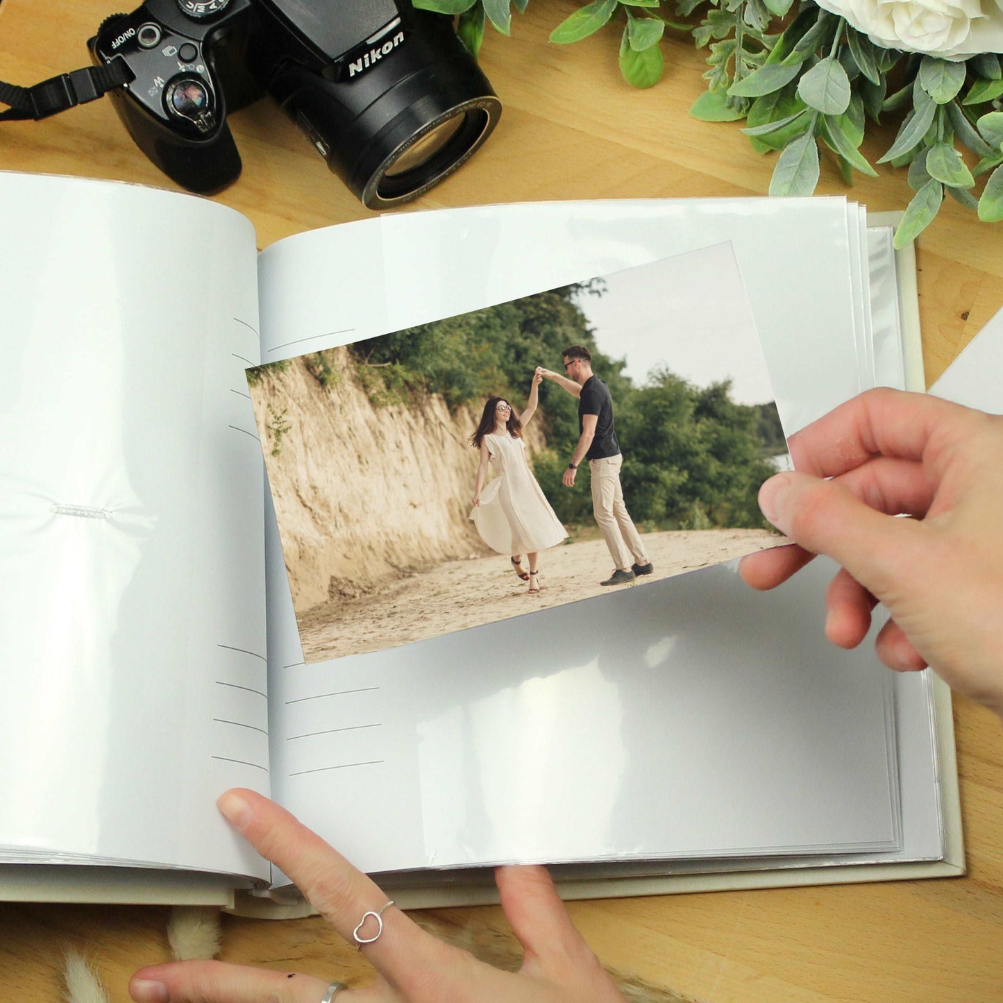 Gold Heart Couples Square Photo Album