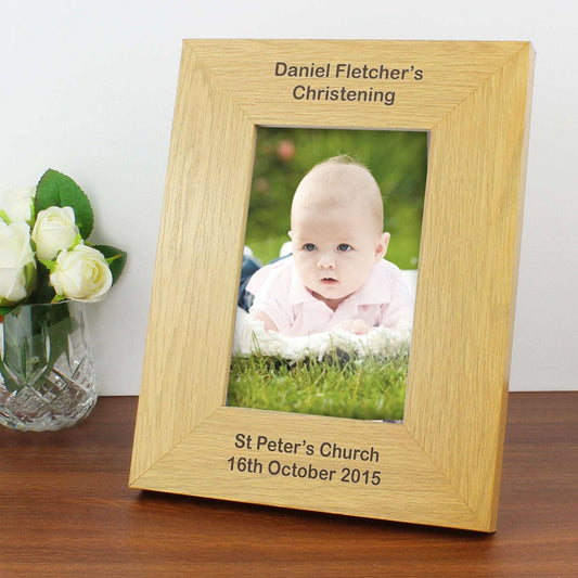 Personalised message 4x6 Oak Veneer Photo Frame By Sweetlea Gifts