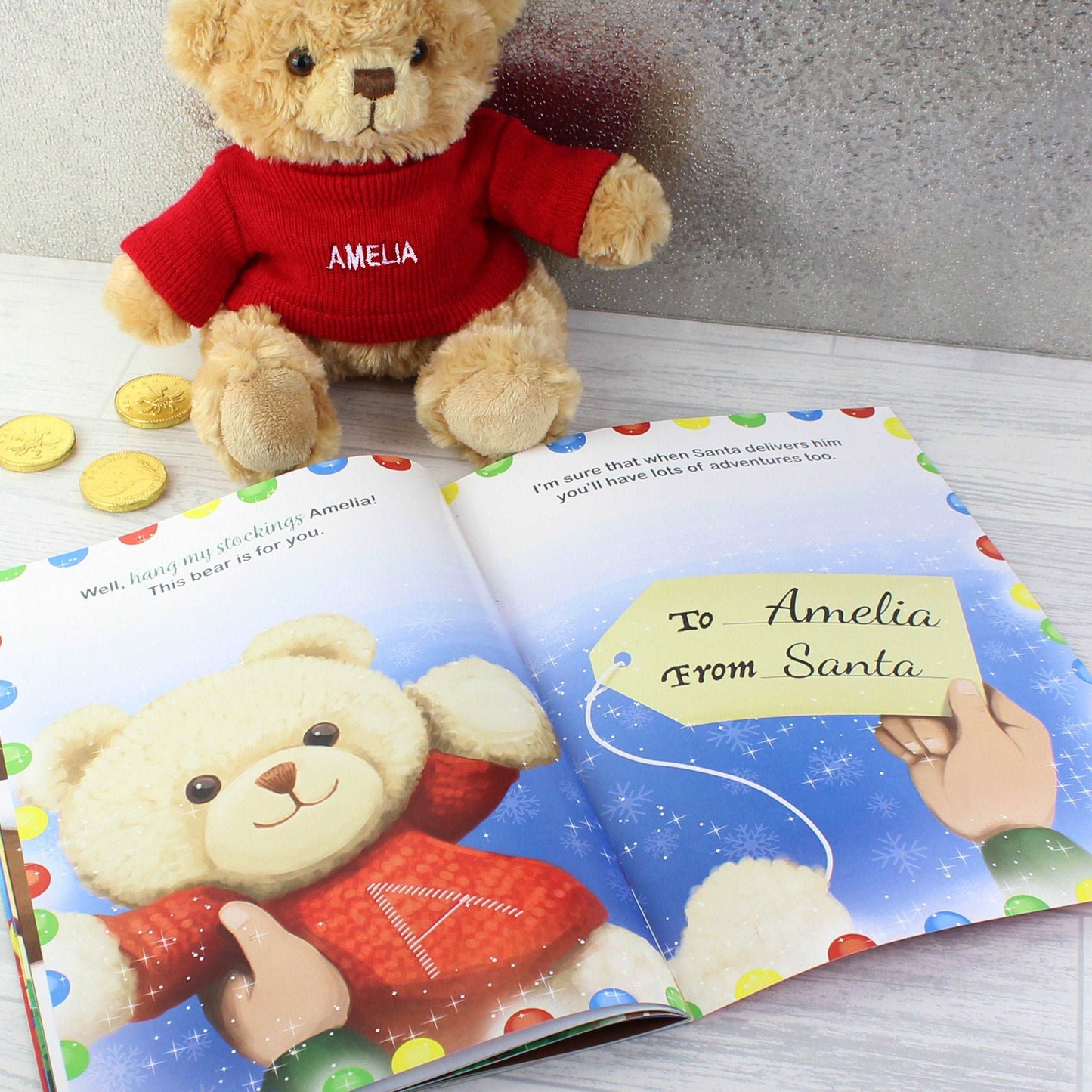 Magical Christmas Adventure Story Book and Bear-Personalised Gift By Sweetlea Gifts