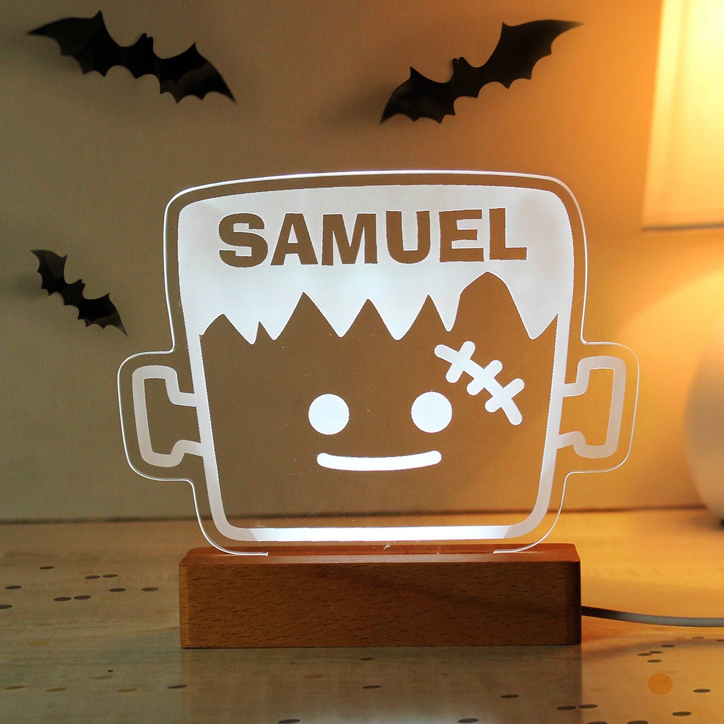 Frankenstein Wooden LED Light