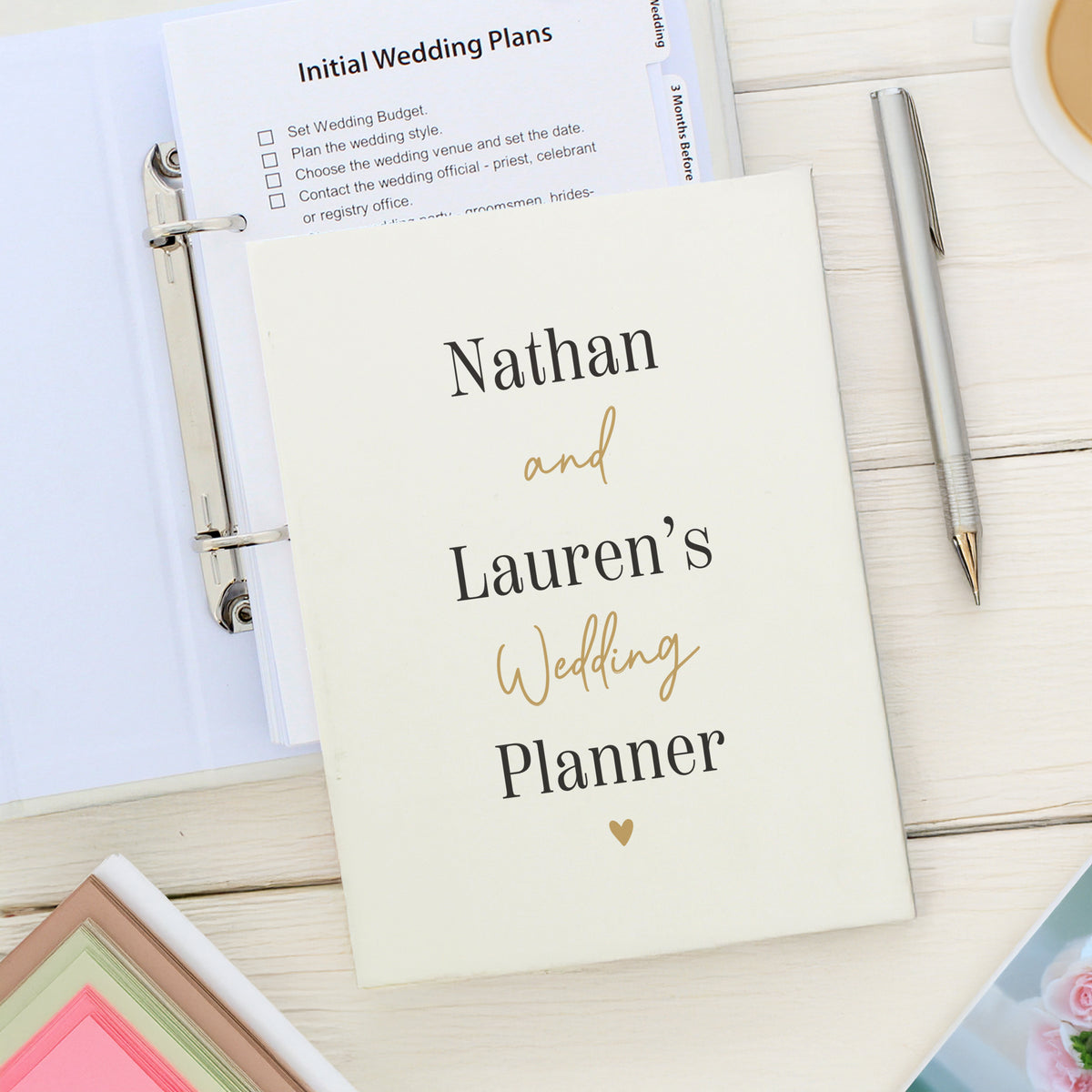 Personalised Black & Gold Wedding Planner