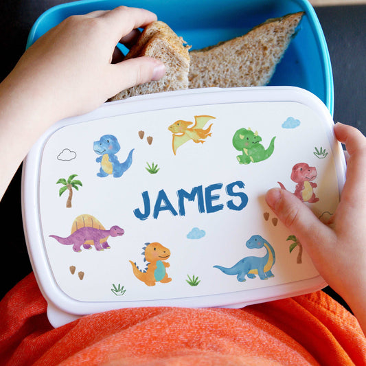 Dinosaur Name Only Blue Lunch Box