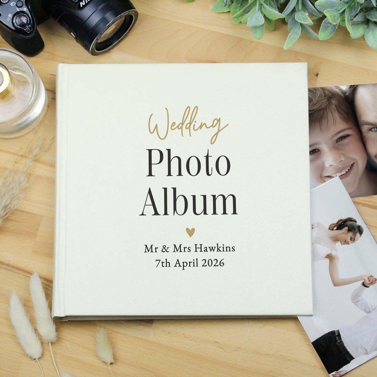 Personalised Black & Gold Free Text Square Album