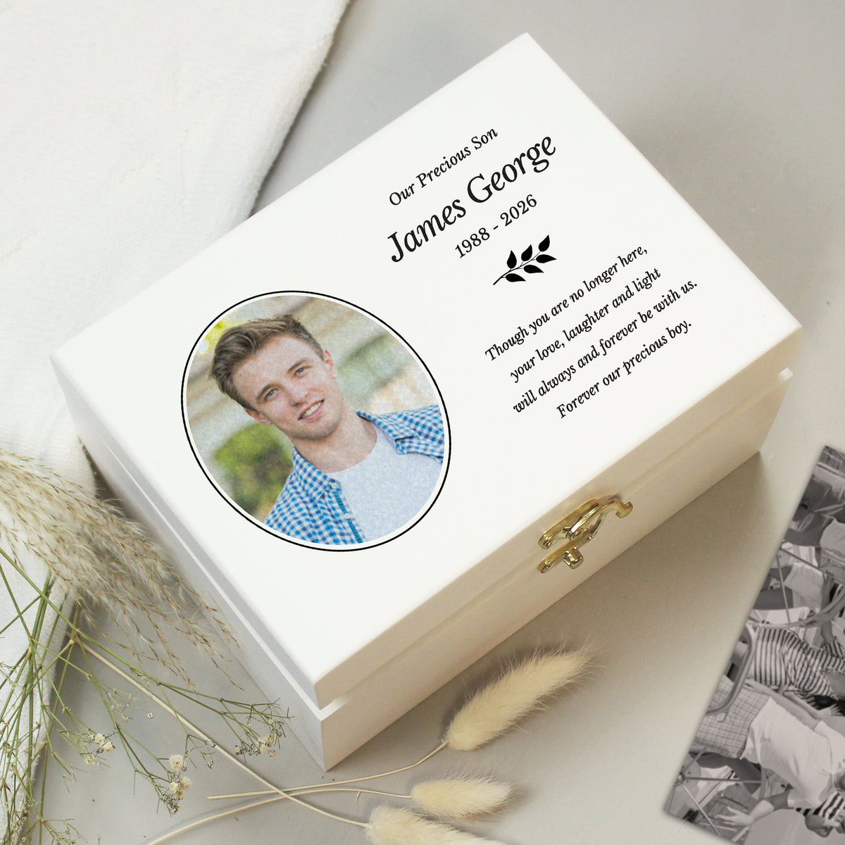 Personalised Photo Upload Memorial Keepsake Box