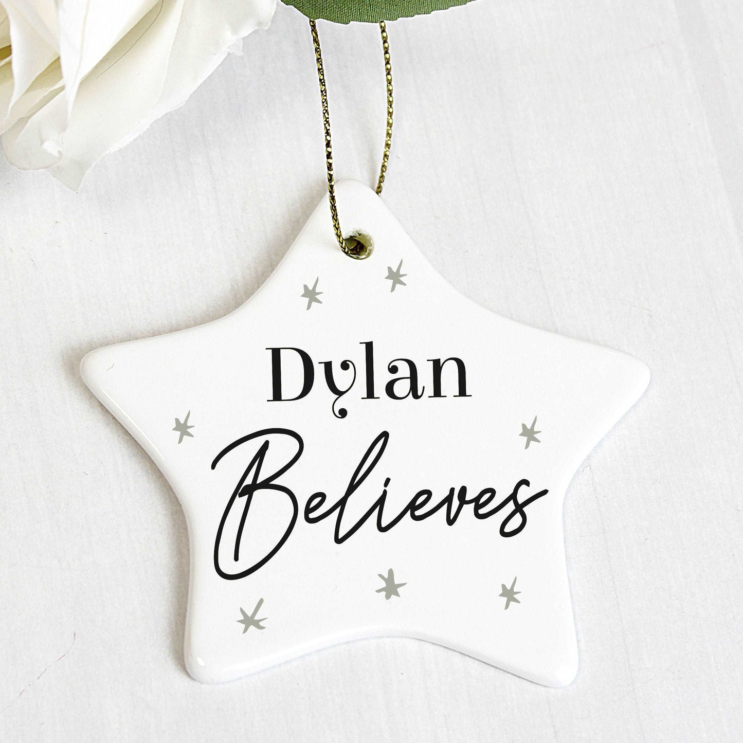 Personalised Believes Ceramic Star Decoration By Sweetlea Gifts
