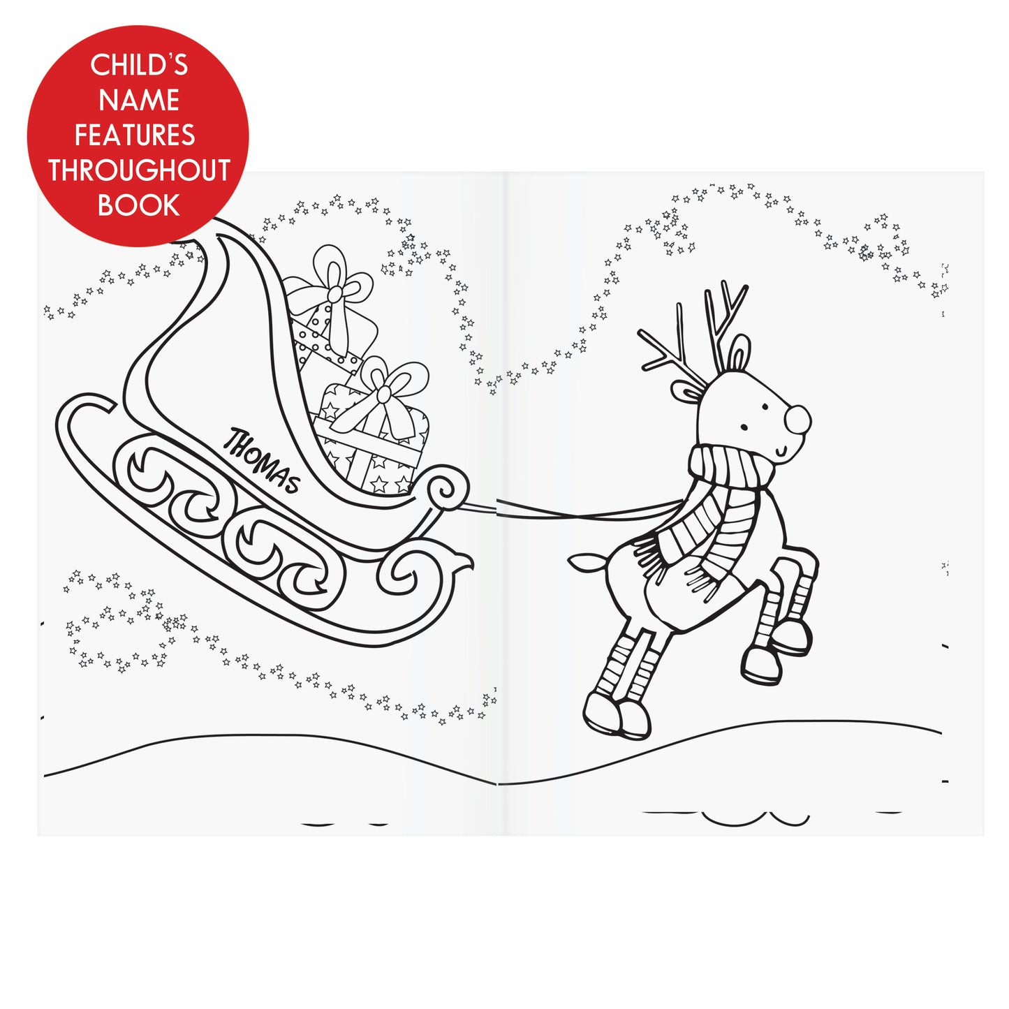Personalised Christmas elf colouring book