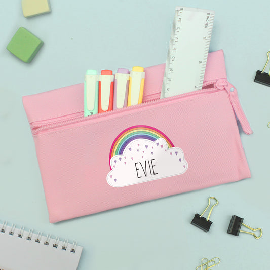 Rainbow Pink personalised pencil case