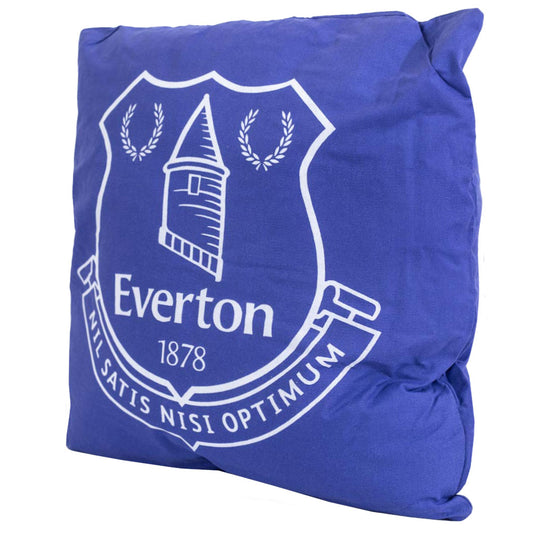 Vibrant blue cushion featuring a large Everton club crest