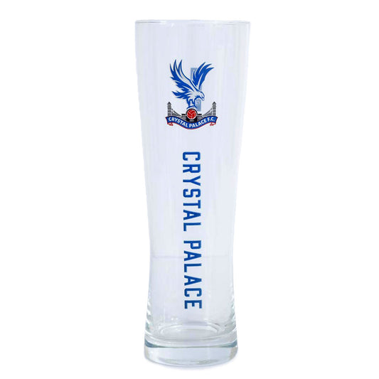 Tall slim pilsner style pint glass