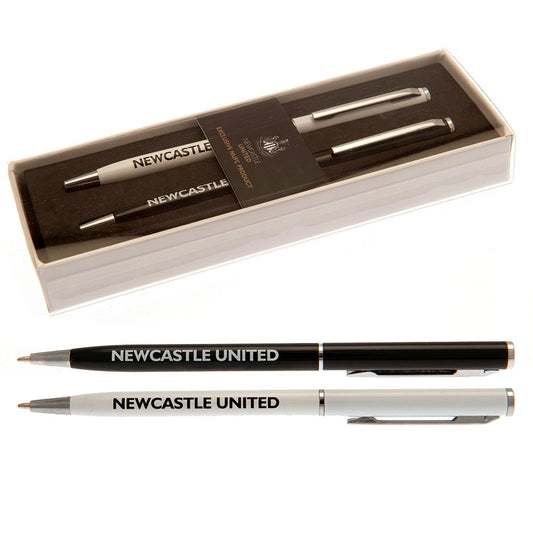 Set of two executive ballpoint pens, one black pen, one white pen