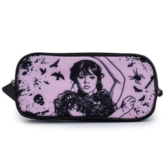 Rectangle zipped black pencil case