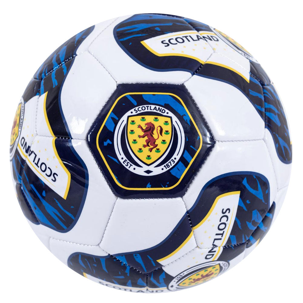 Multi-coloured 32 panel everyday PVC Football, Features full colour Scotland crests on a tracer design ball