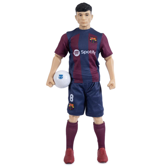 Sockers action figurine depicting Pedri , Wearing his Barcelona team kit with Pedri and number 8 on the back