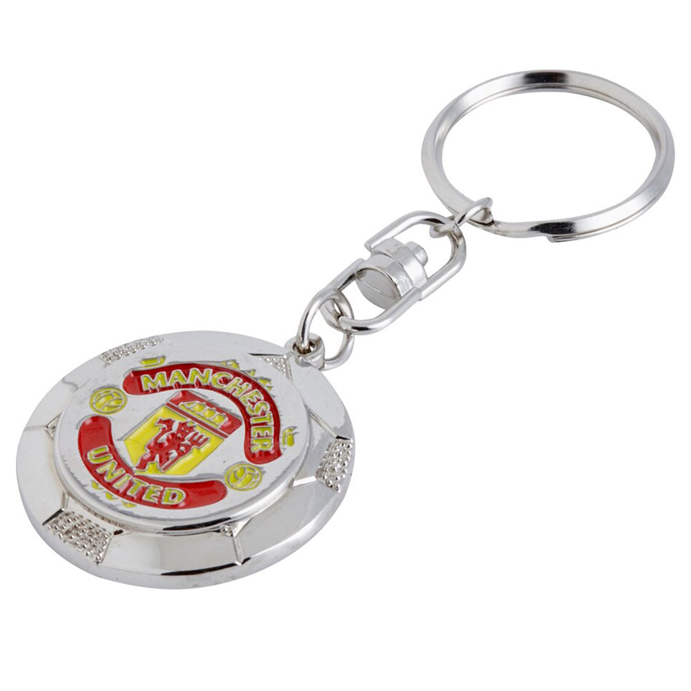 Metal ball shaped keyring with chain and split ring