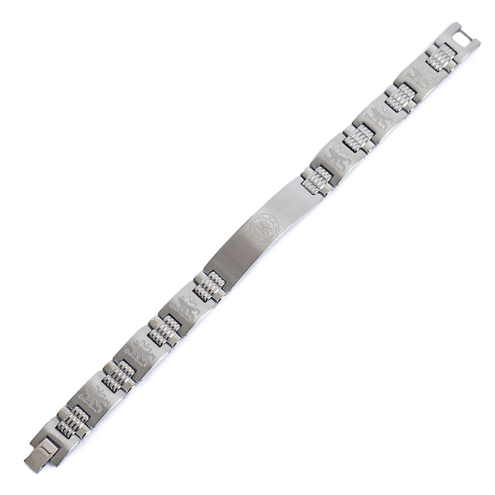 Brushed stainless steel link bracelet