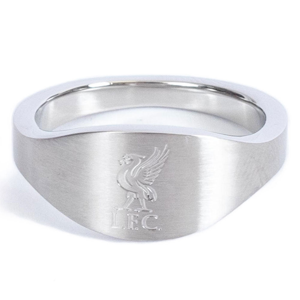 Stainless steel oval design ring in a brushed satin finish