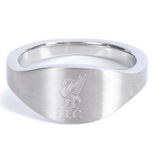 Stainless steel oval design ring in a brushed satin finish