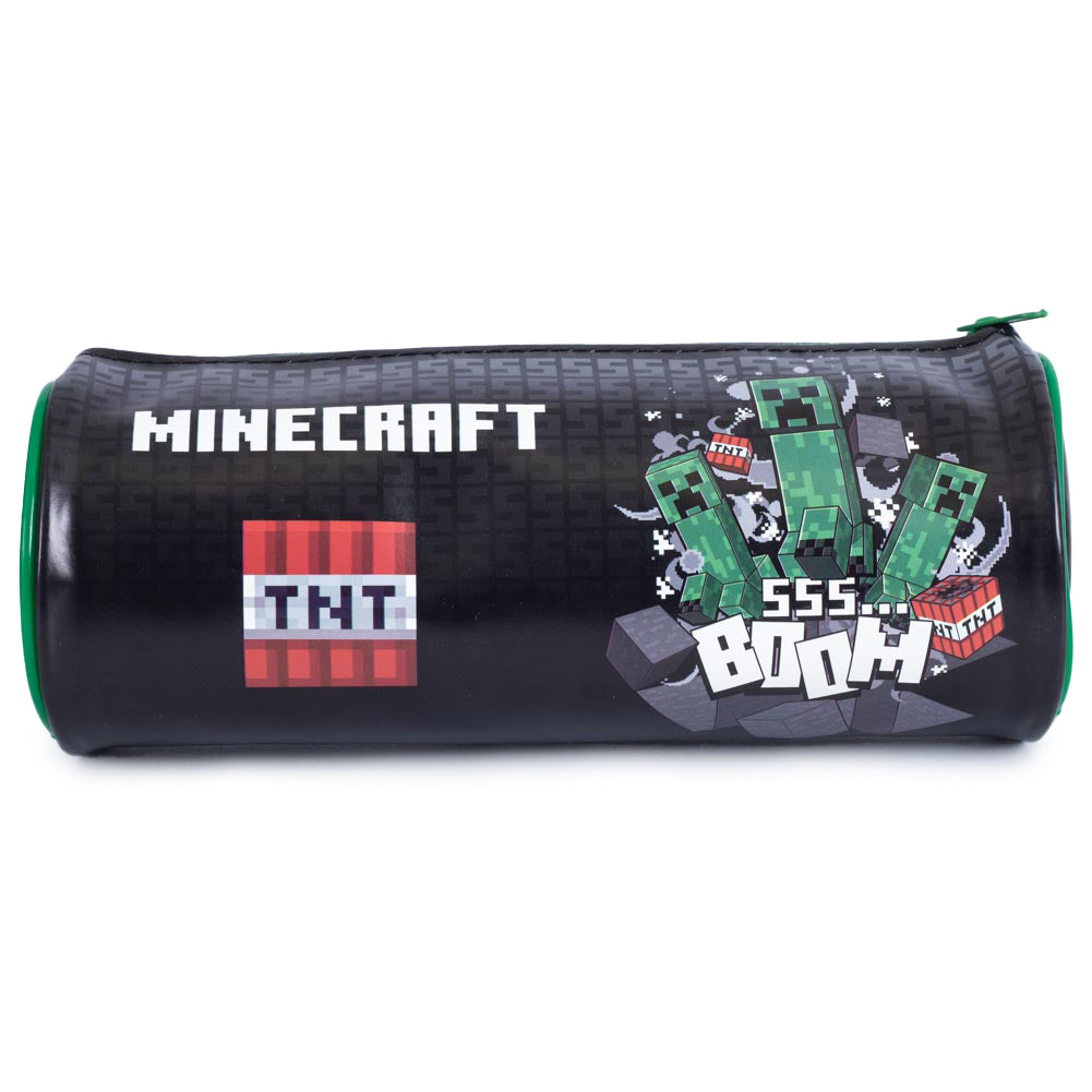Tubular style zipped pencil case, Featuring an explosion of Creepers and TNT