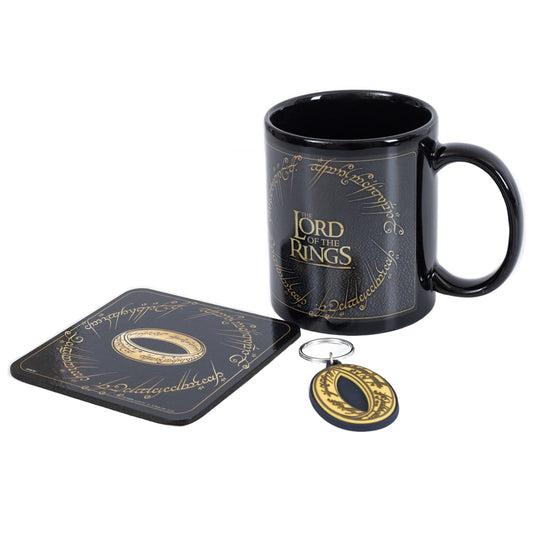 Gift set with each item featuring the Lord Of The Rings title and elvish script