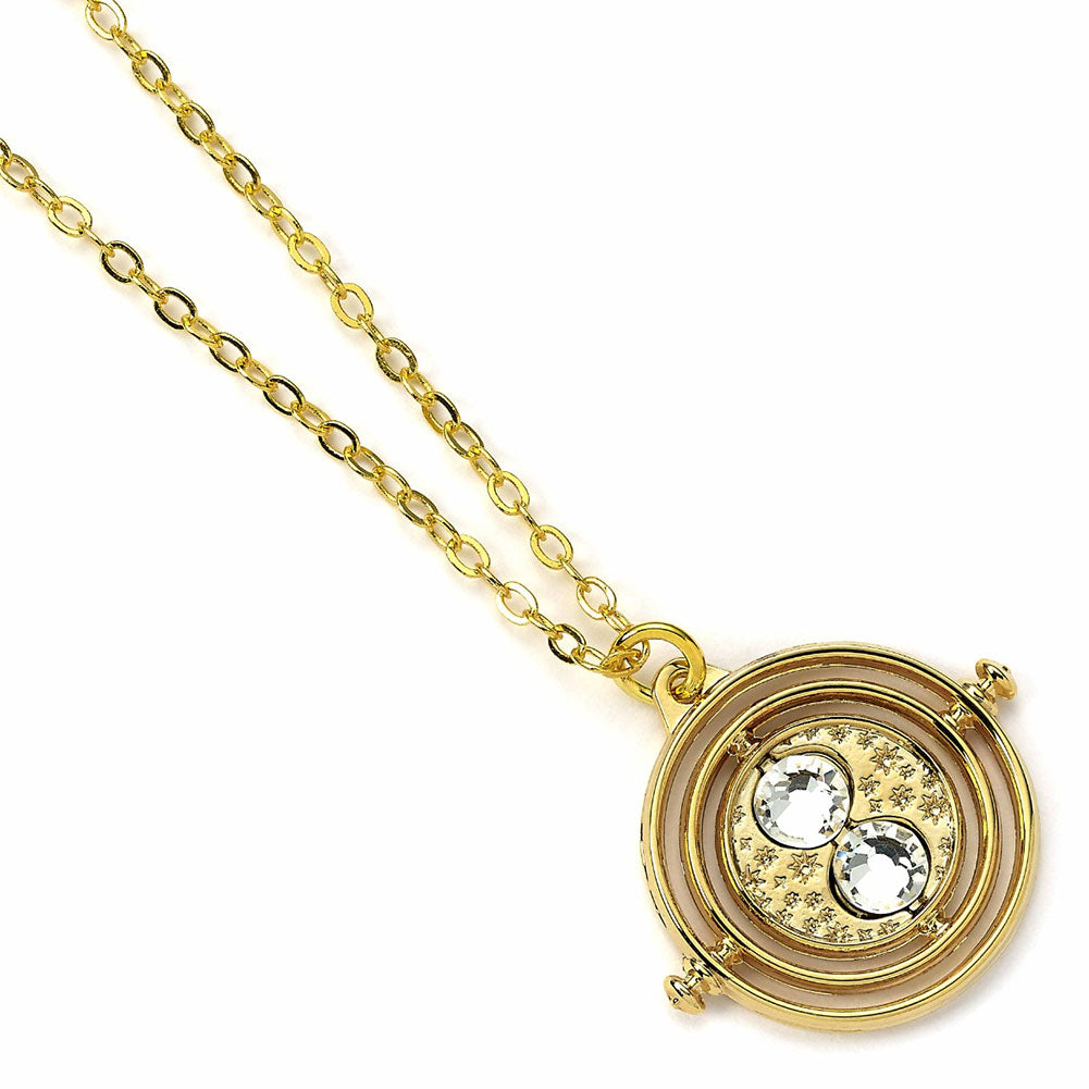 Time Turner fixed charm on a gold plated necklace