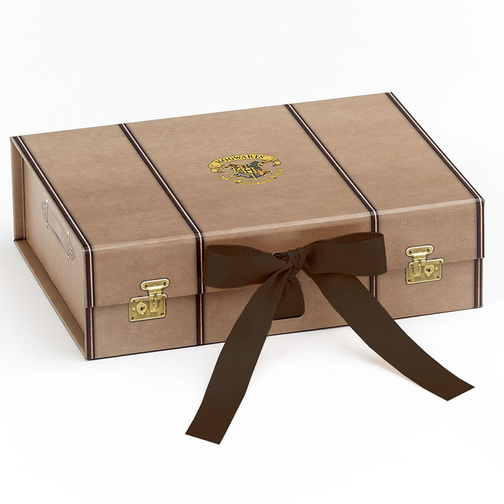 This premium gift box is designed to look like a Hogwarts trunk, Supplied flat packed and folds easily to hold gifts or keepsakes