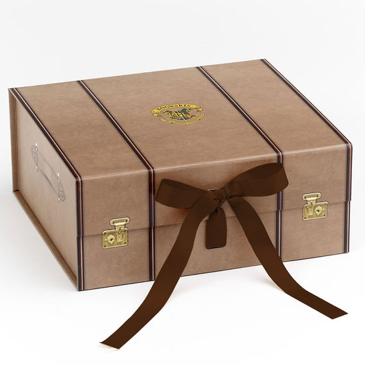 This premium gift box is designed to look like a Hogwarts trunk, Supplied flat packed and folds easily to hold gifts or keepsakes