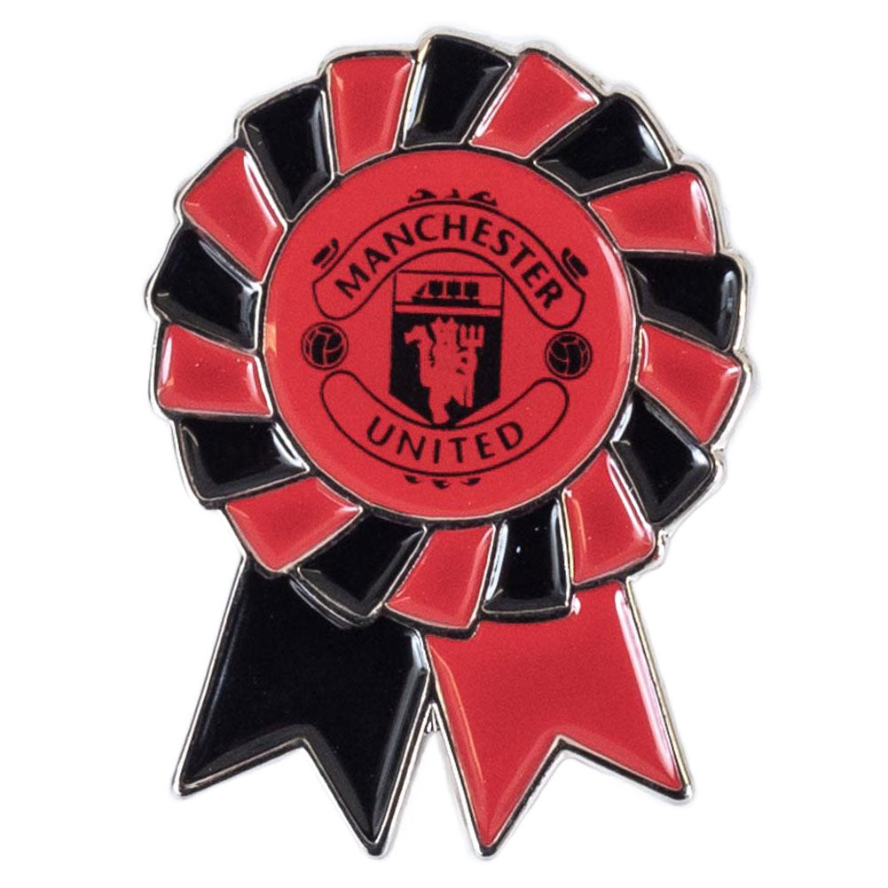 Metal rosette shaped pin badge