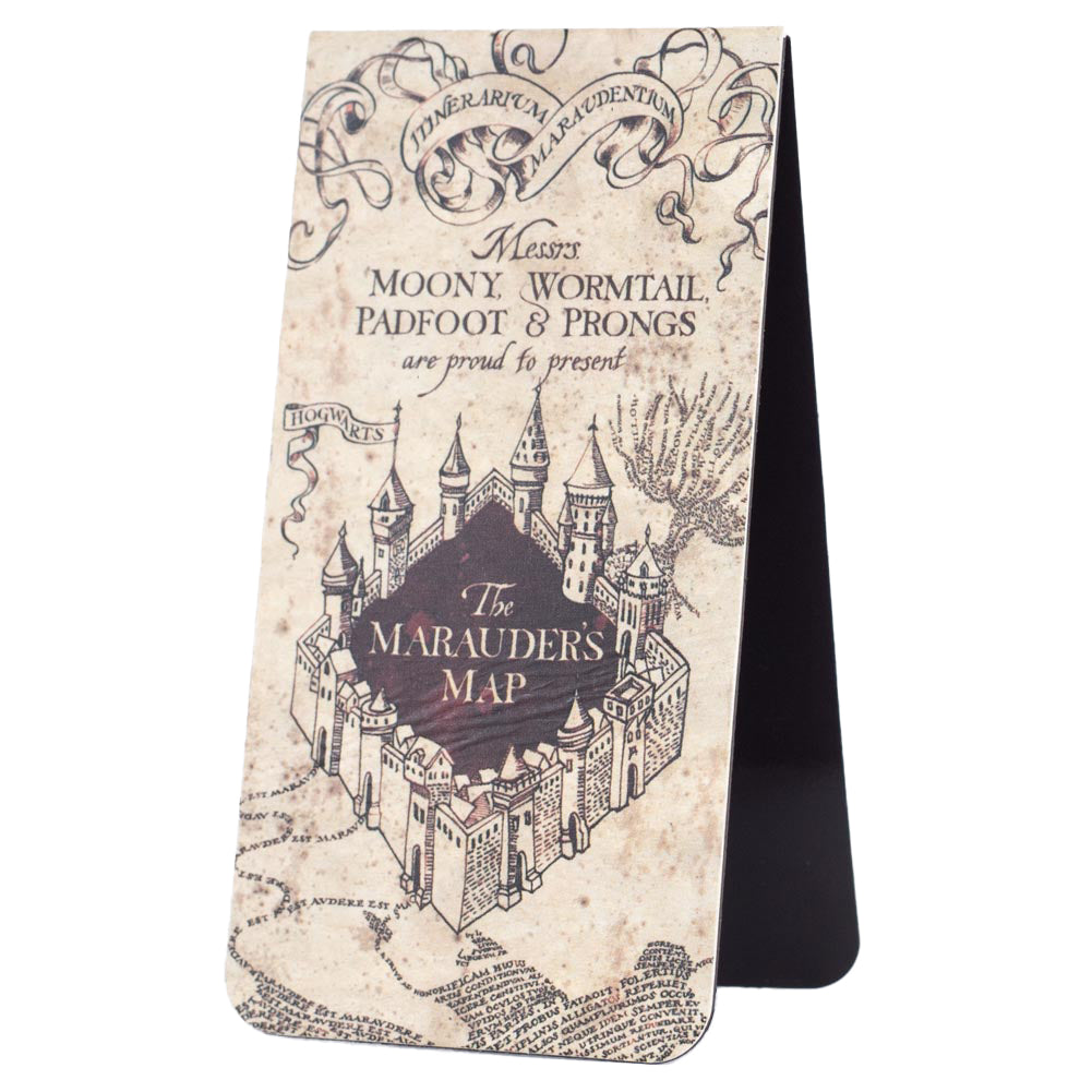 Harry Potter design magnetic bookmark, Features the classic Marauders Map image on both sides of the magnet