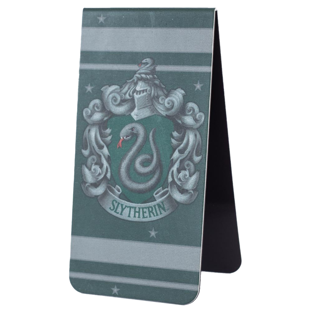 Harry Potter design magnetic bookmark, Features the colourful crest of Slytherin on both sides of the magnet