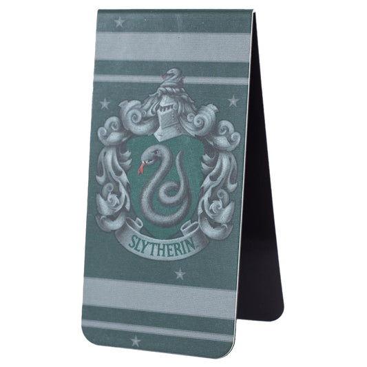 Harry Potter design magnetic bookmark, Features the colourful crest of Slytherin on both sides of the magnet