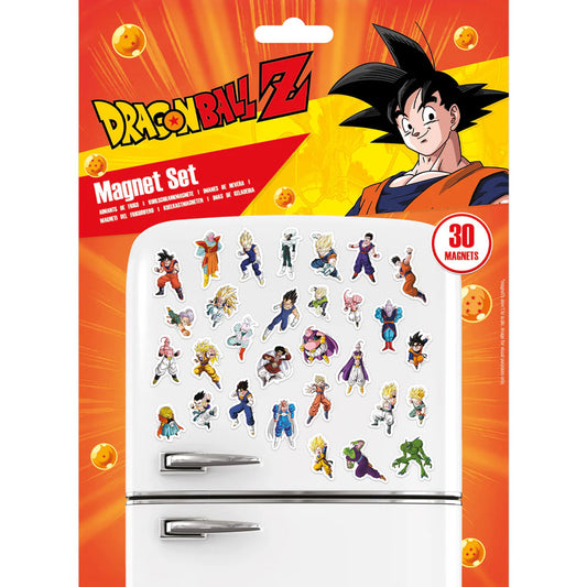 Colourful, highly detailed rubber fridge magnet set, Contains 30 various designs from the TV series Dragon Ball Z