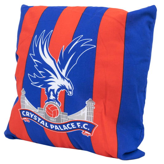 Blue and red stripe cushion featuring a full colour club crest