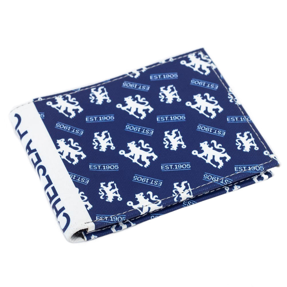 Vibrant brushed canvas wallet featuring an Chelsea multi icon design