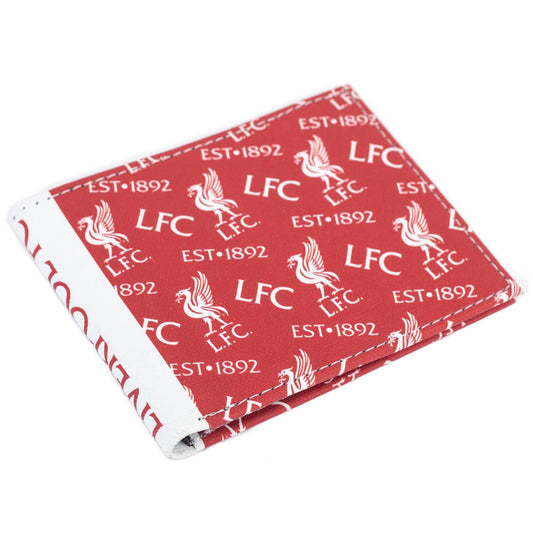 Vibrant brushed canvas wallet featuring an Liverpool multi icon design