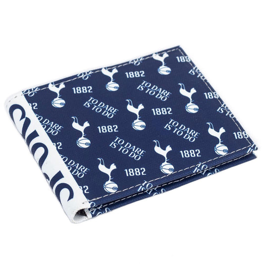 Vibrant brushed canvas wallet featuring an Tottenham multi icon design