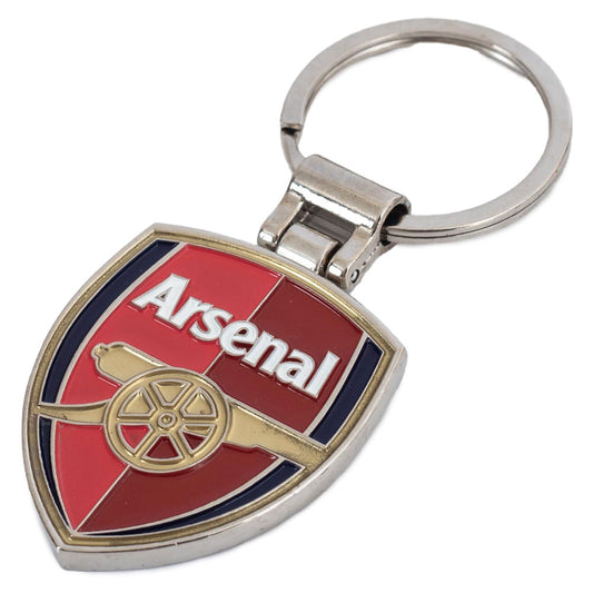 Executive metal Arsenal crest shaped keyring with split ring