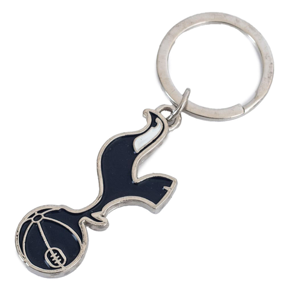 Executive metal Tottenham crest shaped keyring with split ring