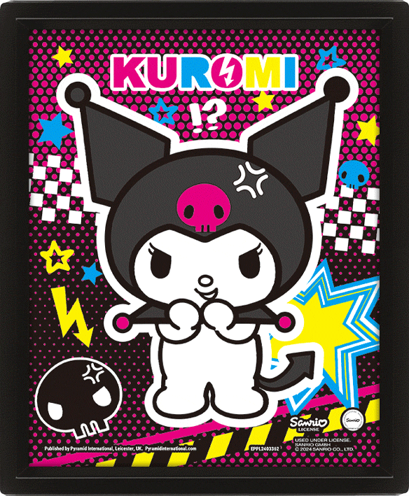 Featuring a moving image of Kuromi