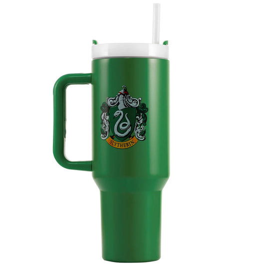Branded Slytherin 40oz thermal tumbler, ideal for Harry Potter fans of all ages