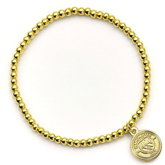 Hypo-allergenic elasticated gold finish ball bead bracelet